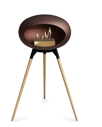 Le Feu Ground Wood High   Mocca Sæbebehandlet Eg Ben Sort Stel Rose Gold Brænder  : Erling Christensen Møbler
