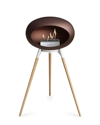 Le Feu Ground Wood High   Mocca Sæbebehandlet Eg Hvidt Stel Stål Brænder  : Erling Christensen Møbler
