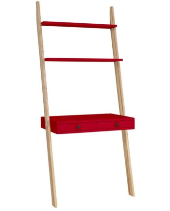 Leno Stigehylde Skrivebord 79x183cm Asketræ   Rød