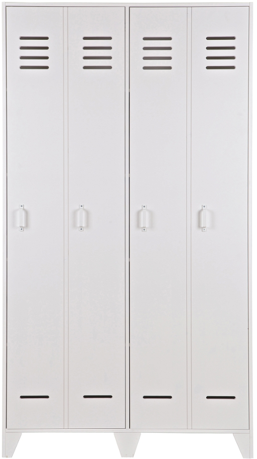 Locker Woood Stijn Opbevaringsskab   Massiv Fyrretræ Hvid H187ã B103ã D40 Cm