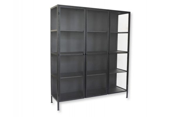 Lønstrup Vitrineskab   Metal 135x40x160 Cm Sort