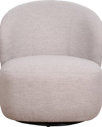 Loungestol Drejestol Rowico Roselawn   Lysebeige Stof Med 360 Drejefunktion 82x76x82 Cm