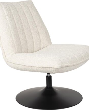 Loungestol Studio White Jax Perlemor Stof Metalunderstel Pu-skum Polstring