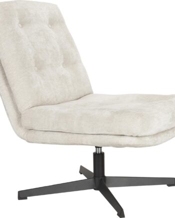 Loungestol Studio White Kai Perlemor Polyester Metalunderstel Drejefunktion