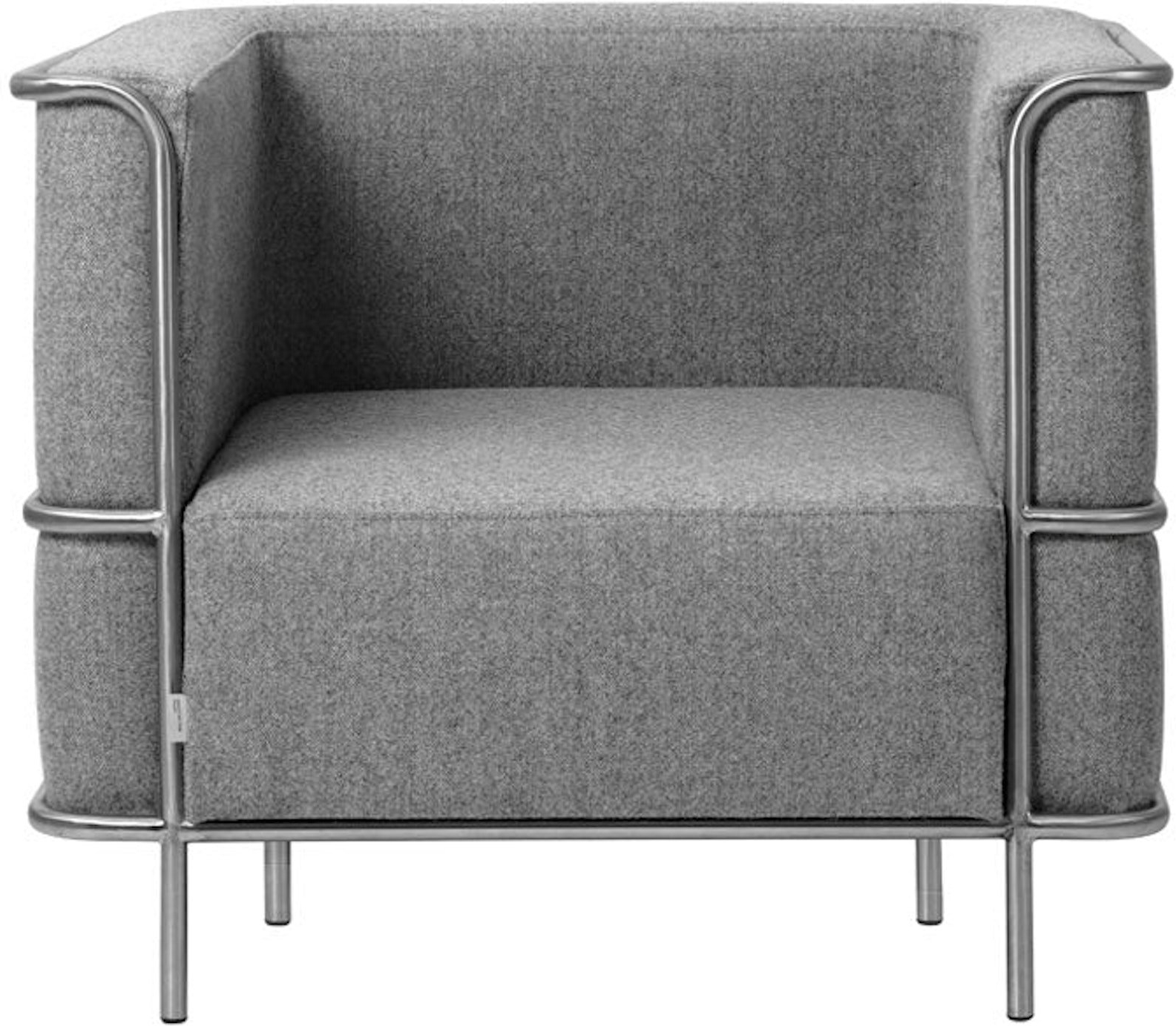 Loungestol Til Stuen Kristina Dam Modernist Lys Grå Uld H70   B77   L87 Cm