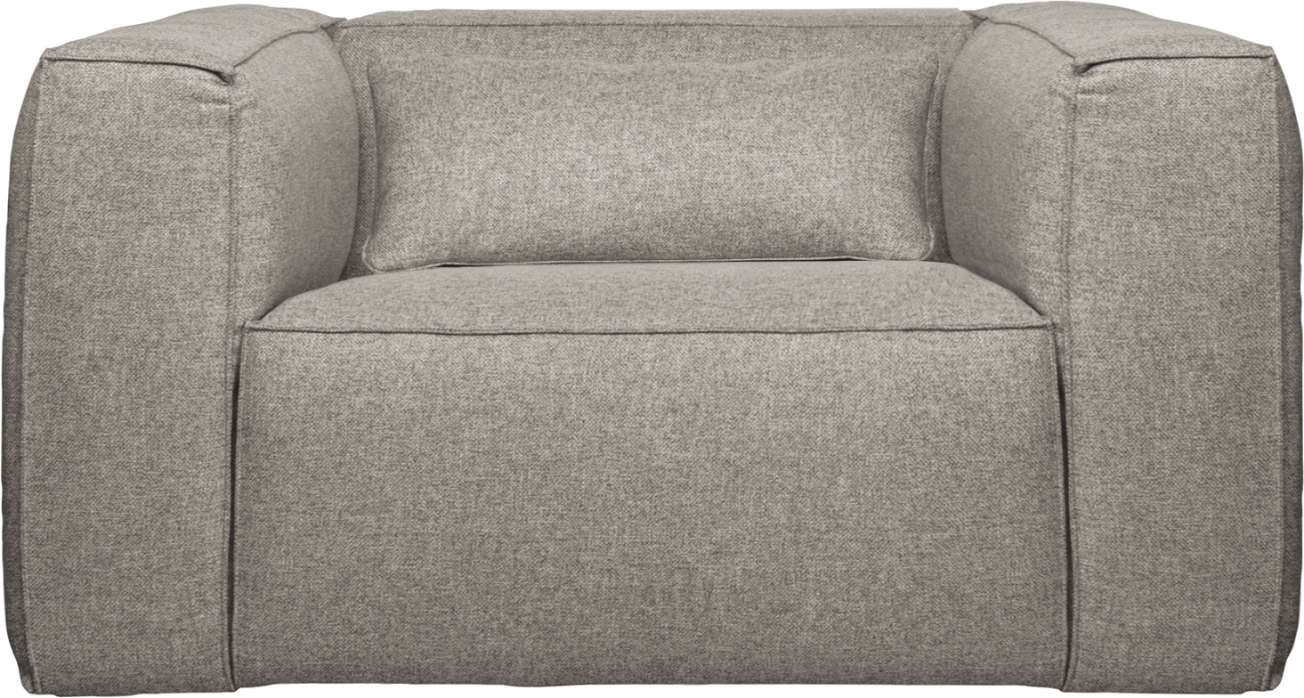 Loungestol Woood Exclusive Bean Lysegrå   Plet- Og Vandafvisende Polyester-bomuld  Stor 146x98x74 Cm  Komfortskum