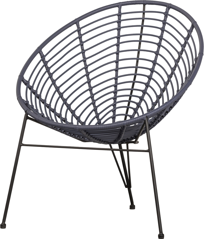 Loungestol Woood Jane  Blå Plast Og Sort Metal  H88ã B72ã D81 Cm