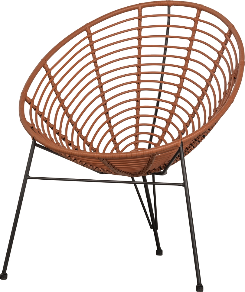 Loungestol Woood Jane Brun   Vejrbestandig Relaxstol   Pe   Sort Metalstel  H88ã B72ã L81 Cm