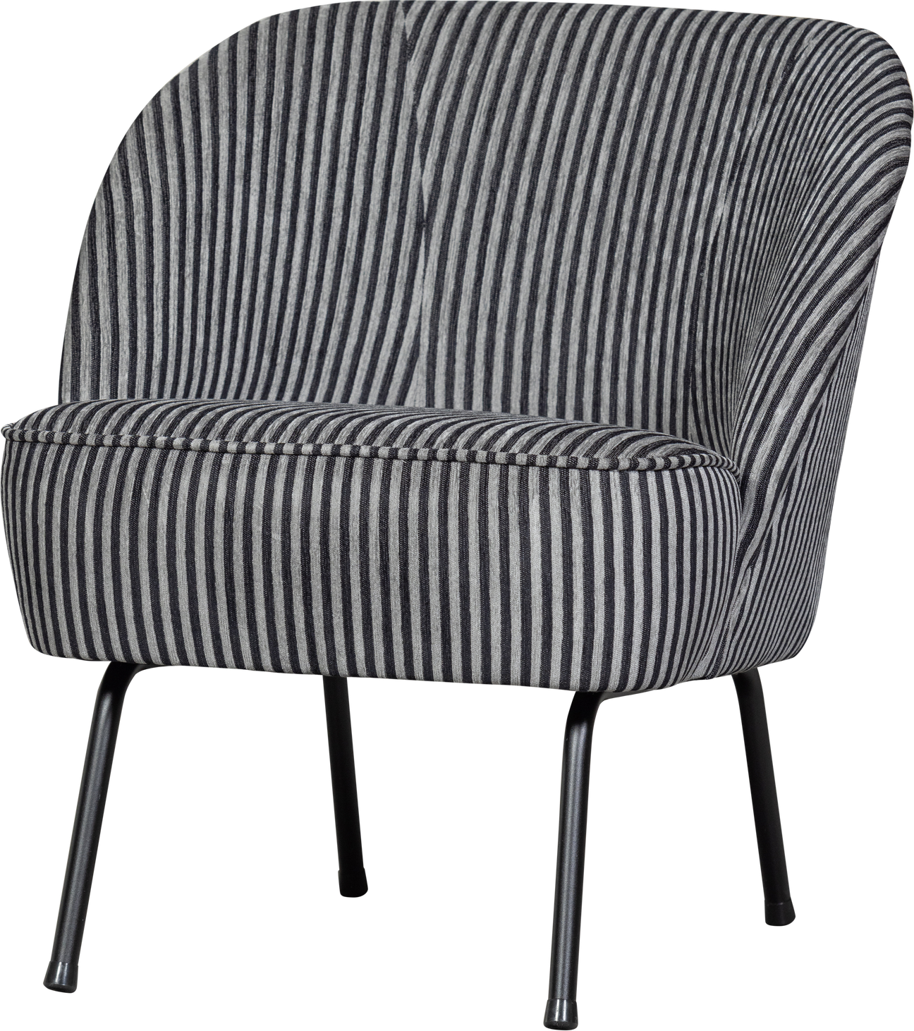Loungestol Woood Vogue Lænestol Vævet Sort Grå Stof Mat Sort Metalbase H69ã B57ã D70 Cm