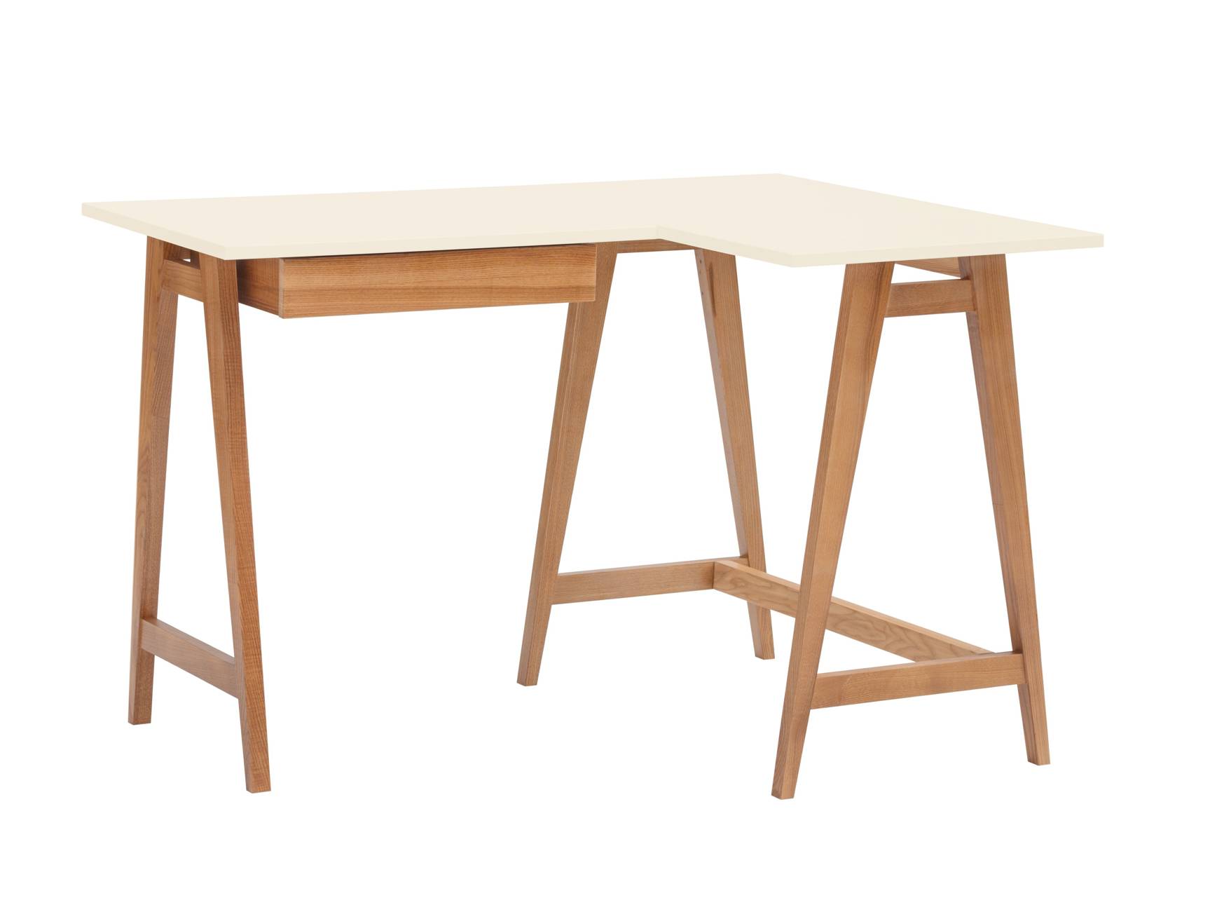Luka Hjørneskrivebord 115cm 85cm Hvid Eg Højre Side