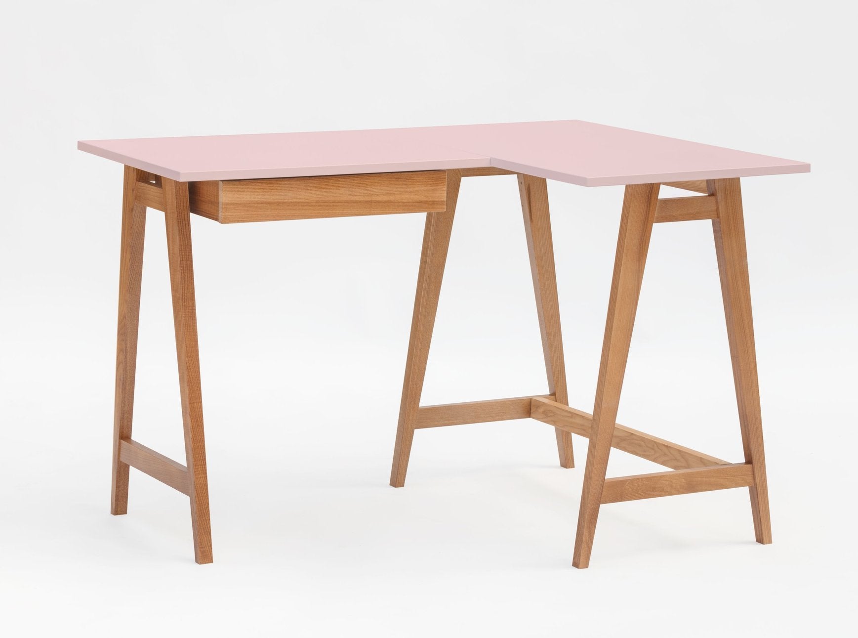 Luka Hjørneskrivebord 115cm 85cm Pink Eg Højre Side