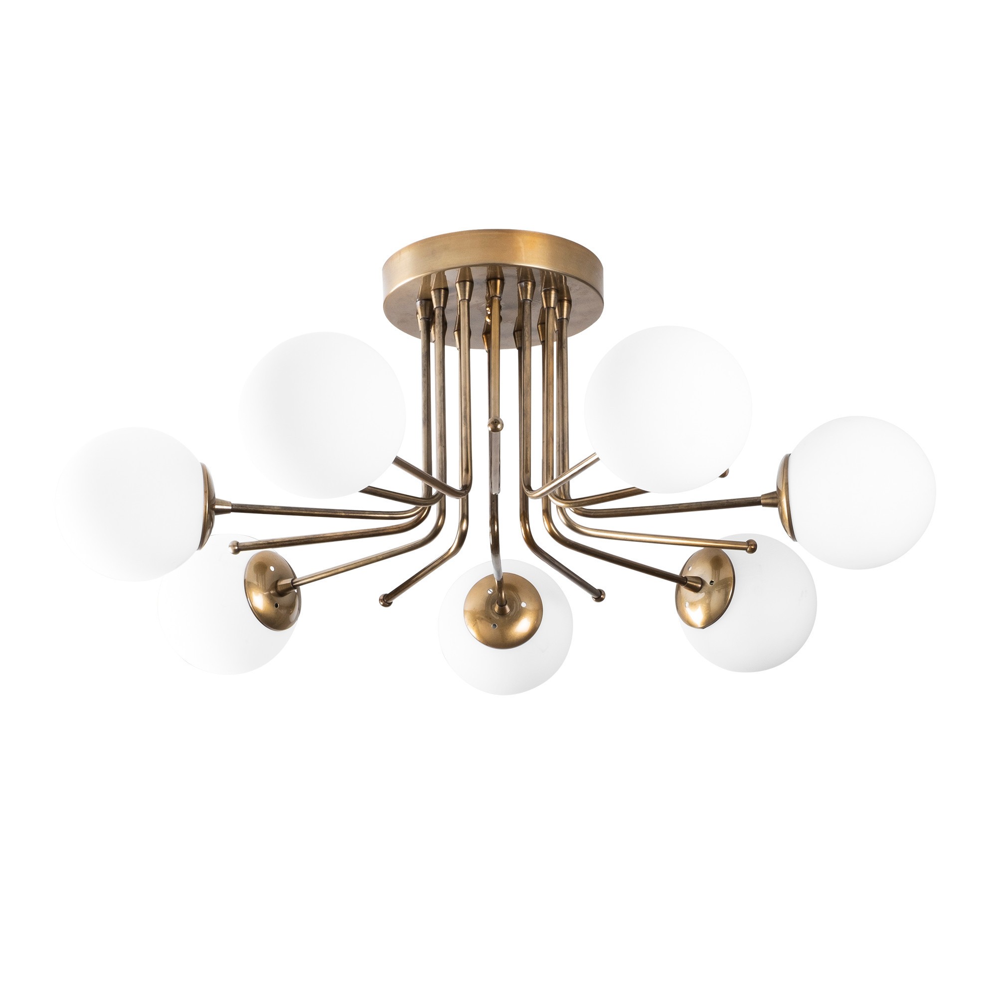 Lumi Chiavari Loftlampe Hvid Glas Og Guldfarvet Jern