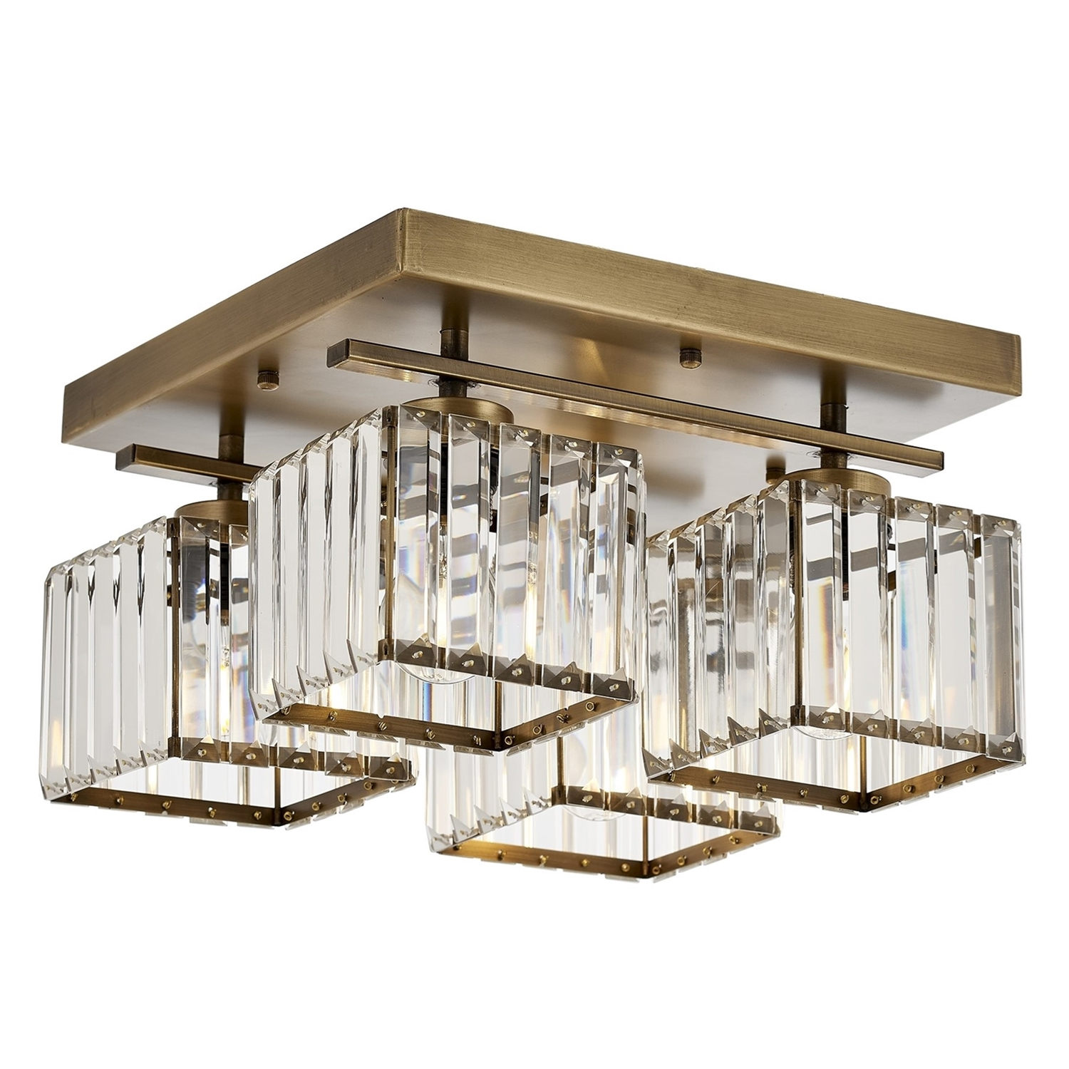 Lumi Guadalajara Loftlampe Guld Krystal Og Metal
