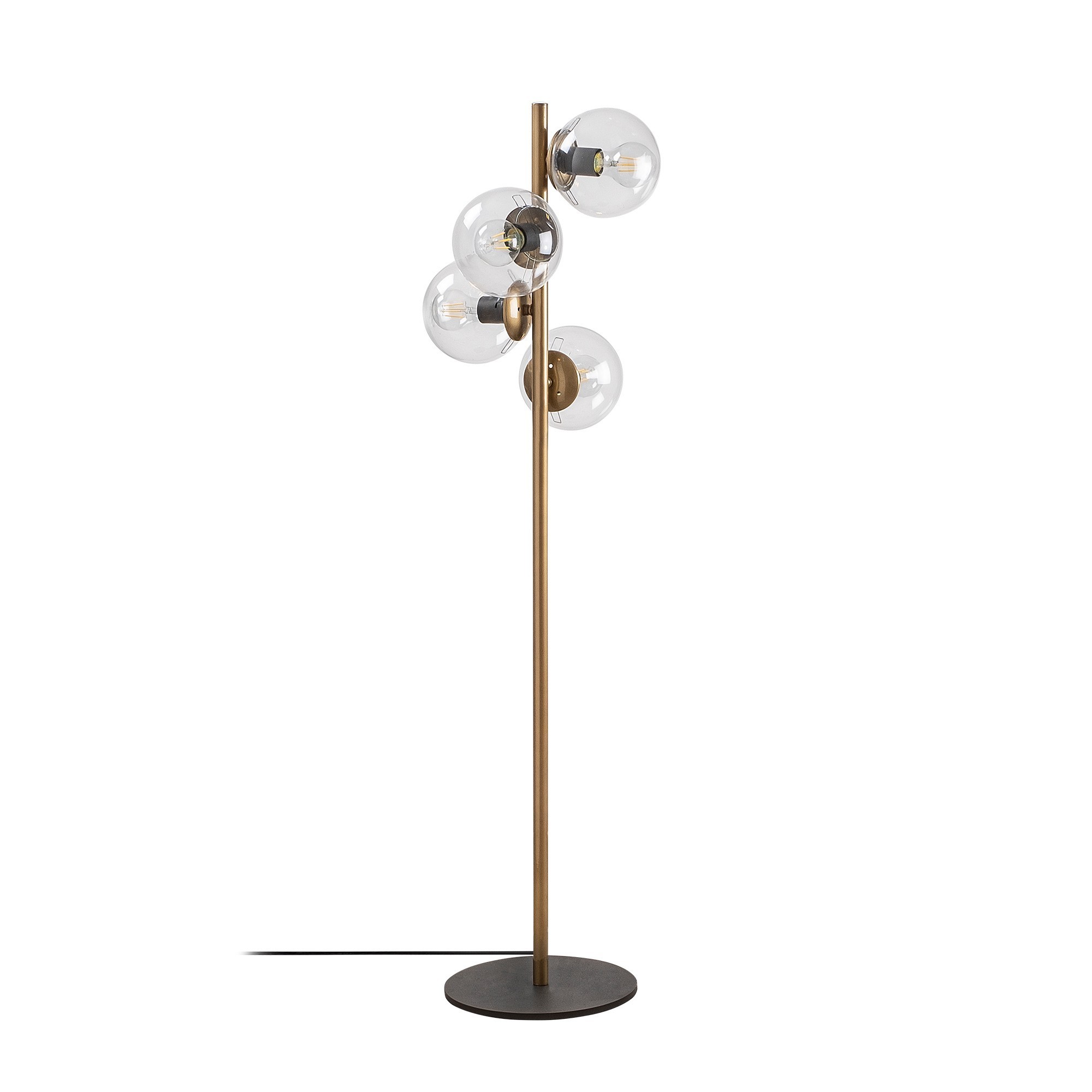 Lumi Gulvlampe Glas Og Guld Metal