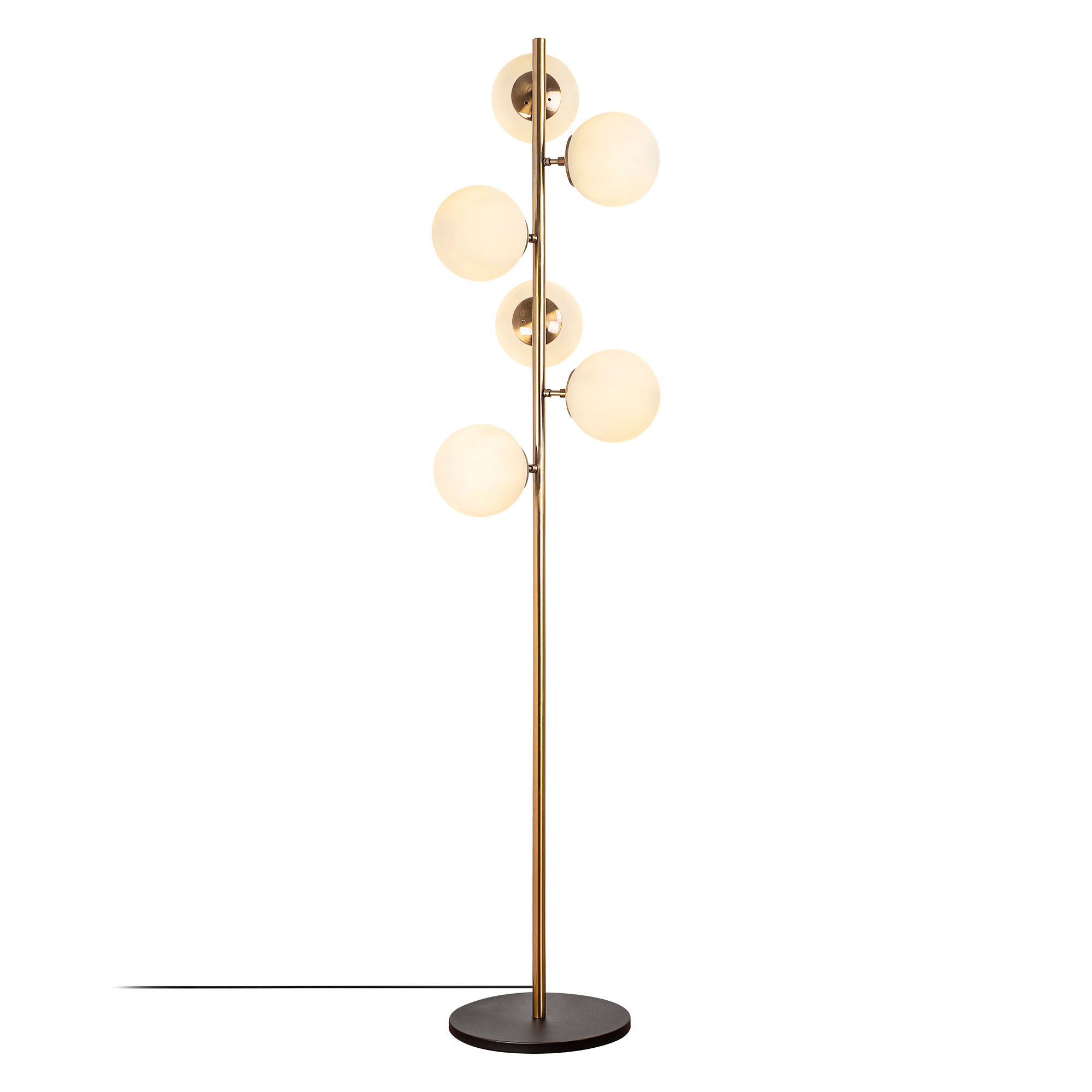 Lumi Gulvlampe Glas Og Guld Metal