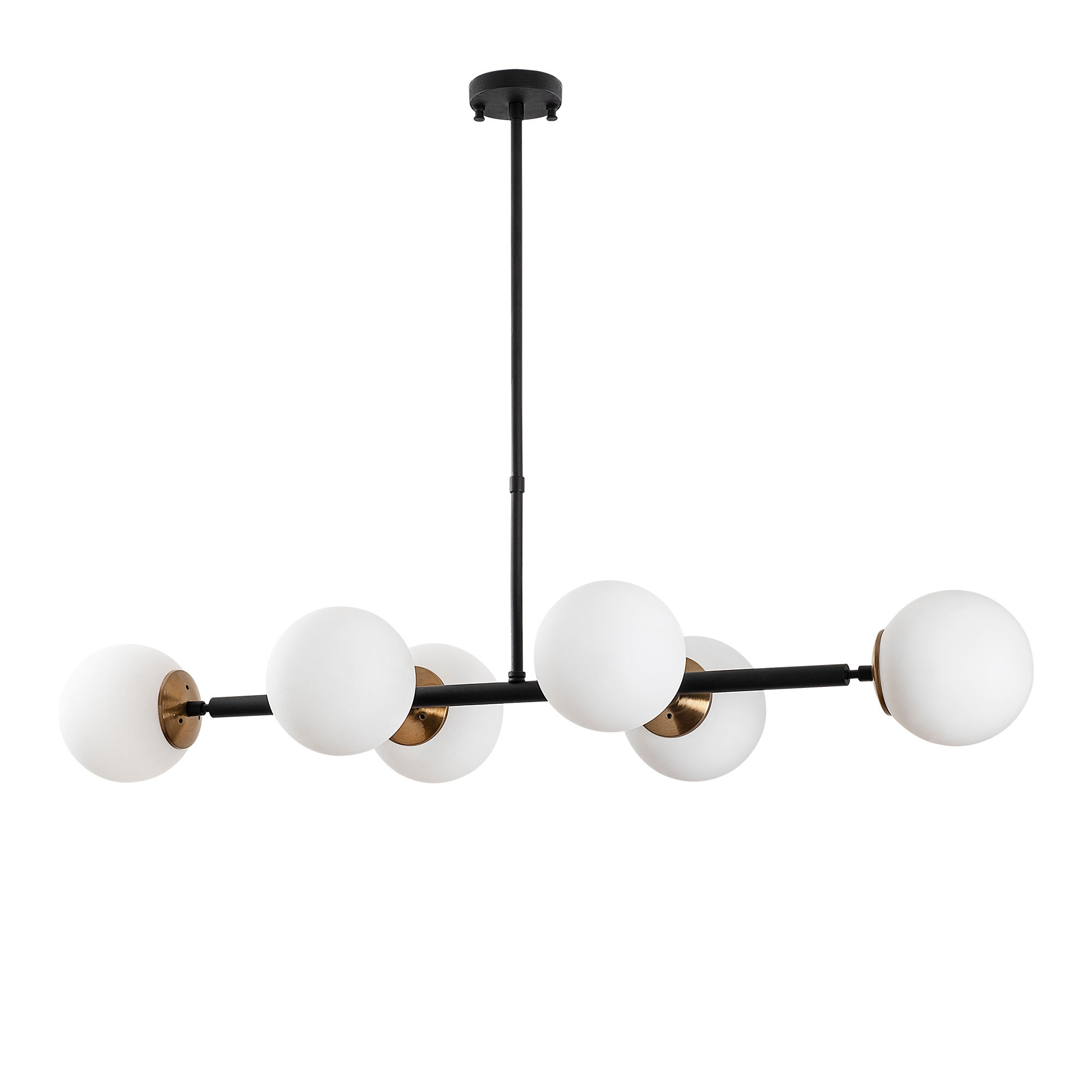 Lumi Loftlampe Creme Glas Og Guld Sort Metal
