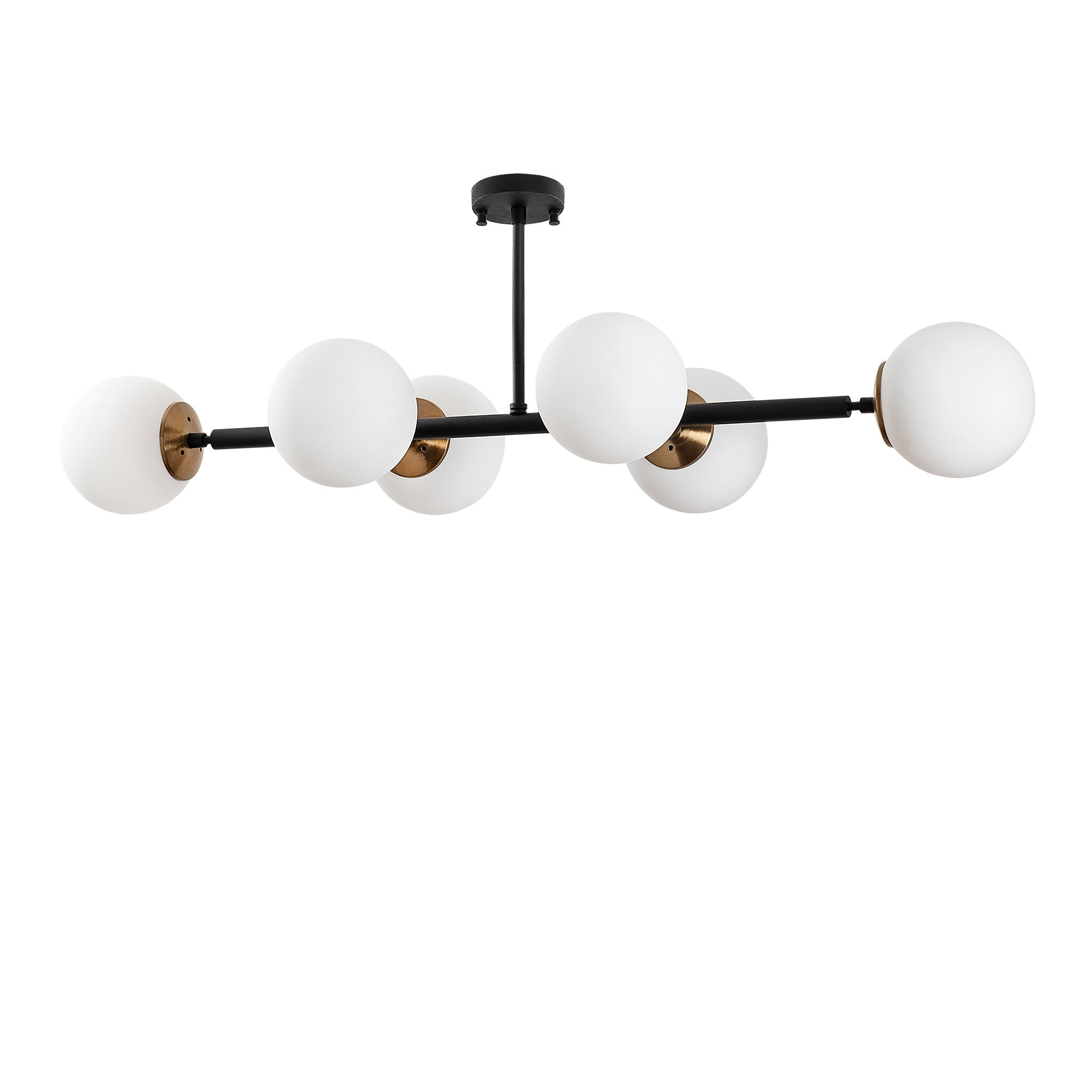 Lumi Loftlampe Creme Glas Og Guld Sort Metal