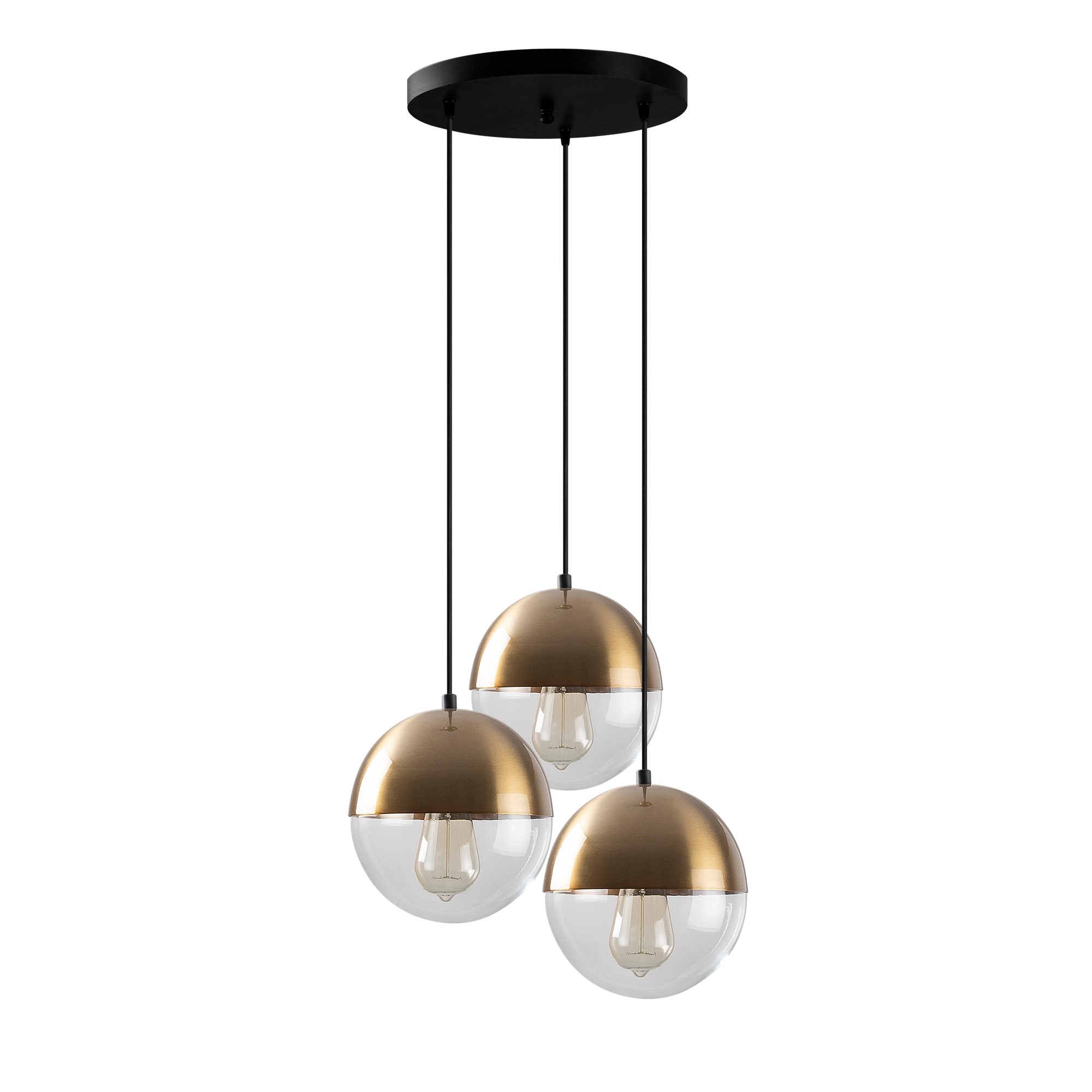 Lumi Loftlampe Glas Og Guldfarvet Metal