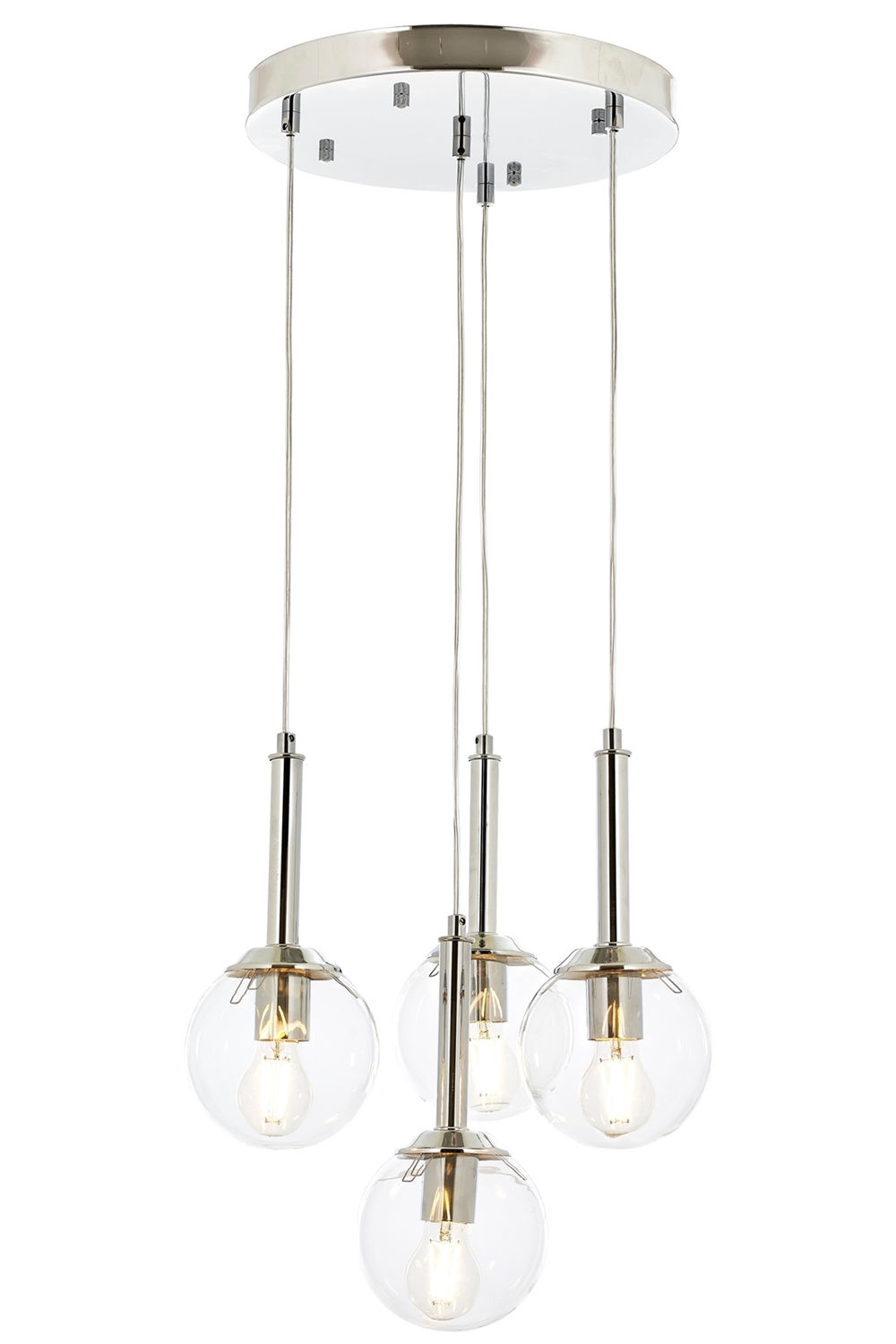Lumi Loftlampe Glas Og Sølvfarvet Metal