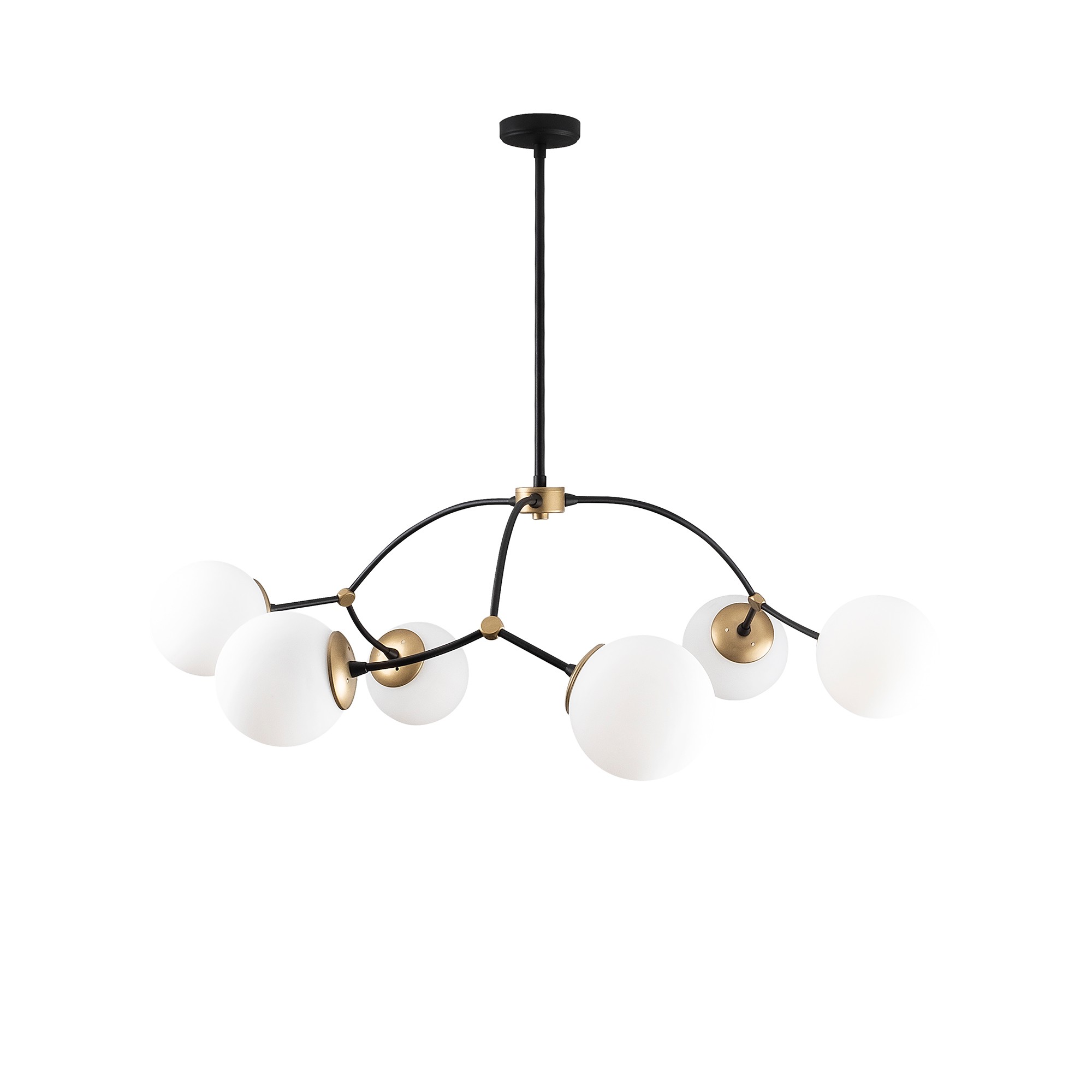 Lumi Loftlampe Hvid Glas Og Sort Jern