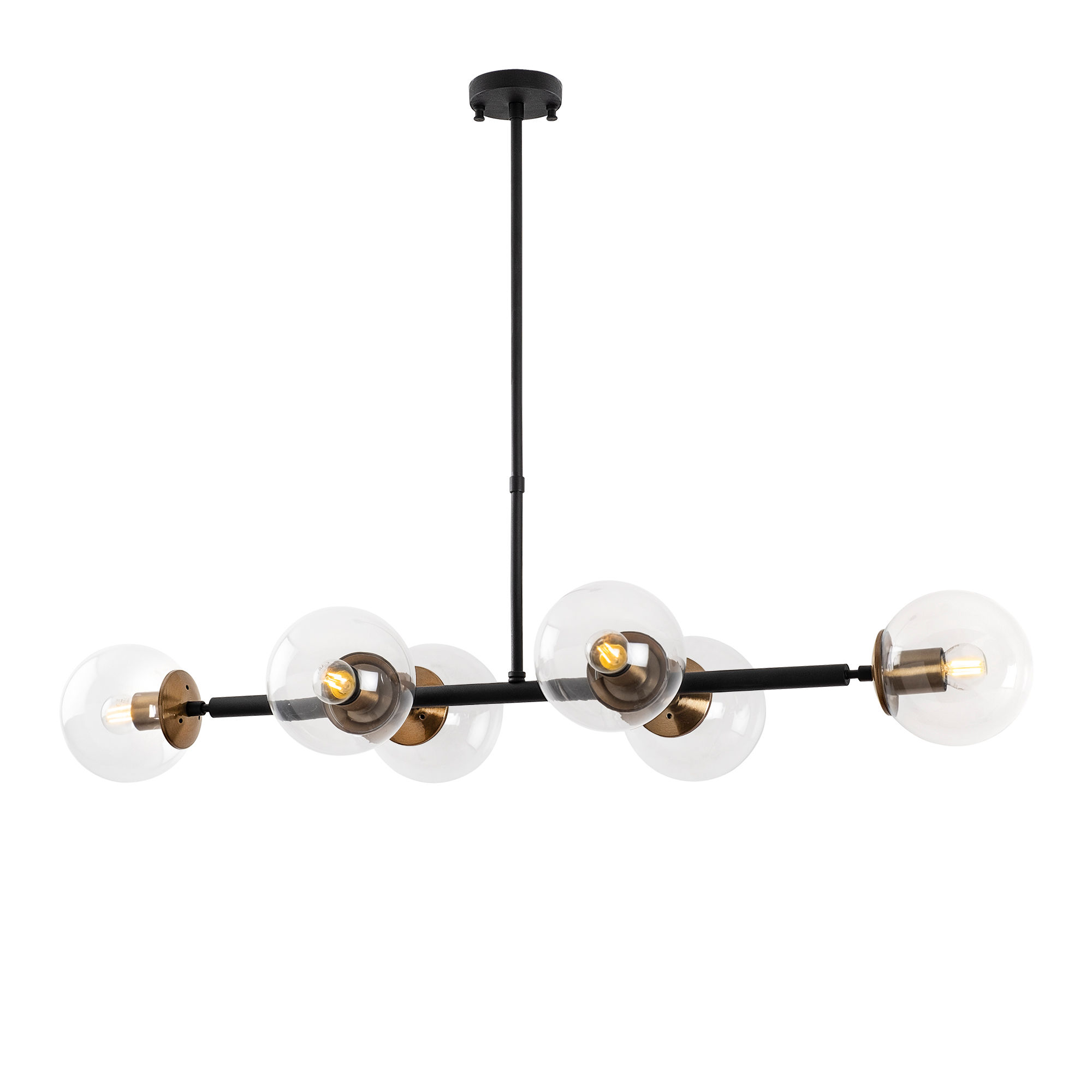 Lumi Lorca Loftlampe Glas Og Guld Sort Metal