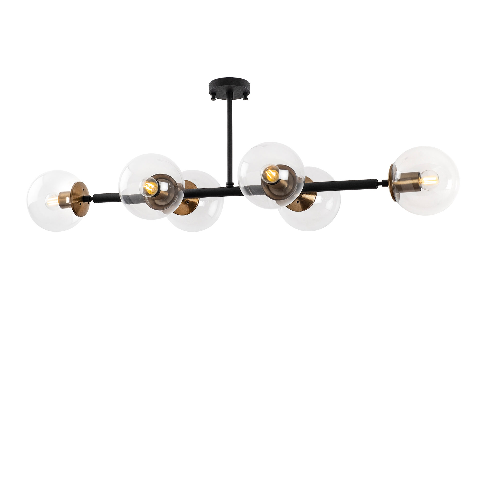 Lumi Loures Loftlampe Glas Og Guld Sort Metal