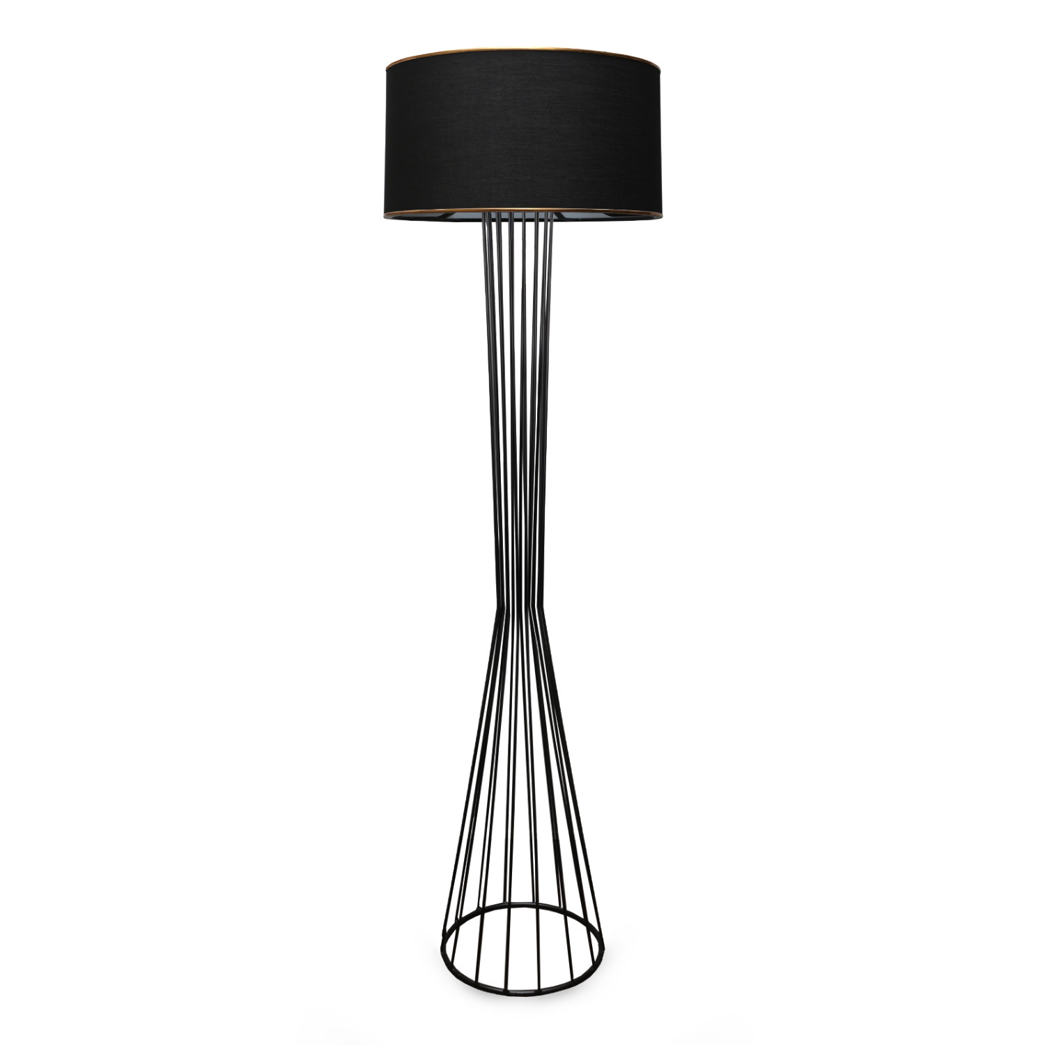 Lumi Radiara Gulvlampe Sort Stof Og Sort Metal