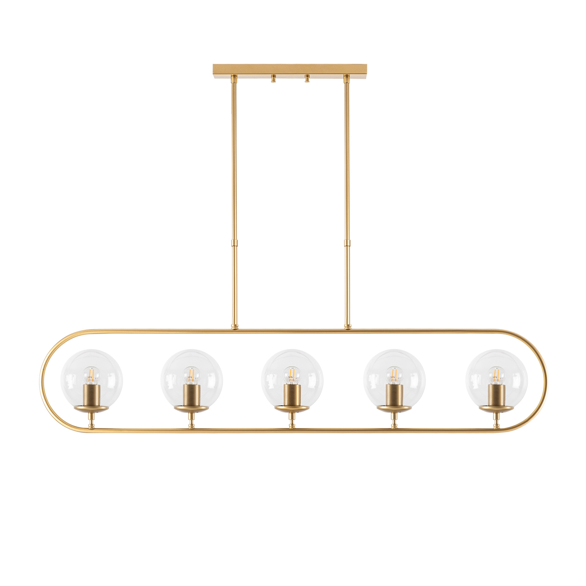 Lumi Vercelli Loftlampe Glas Og Guldfarvet Metal