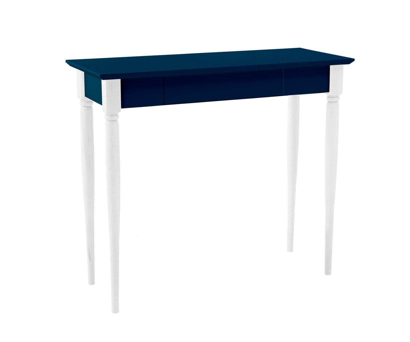 Mamo Skrivebord 85x40 Cm Hvide Ben   Petrol Blå