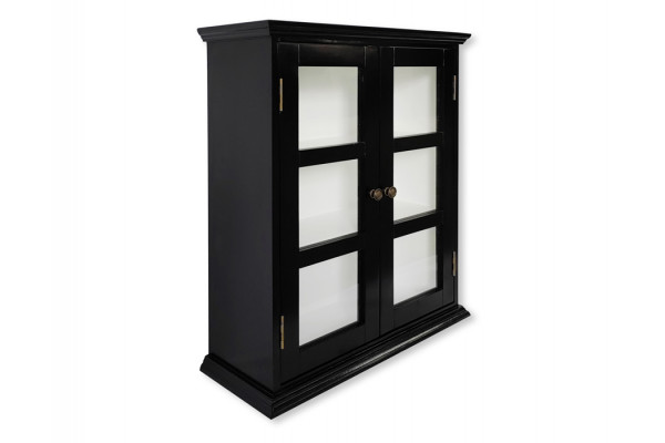 Mandø Væghængt Vitrineskab 65 5x56x22 Cm Sort Hvid