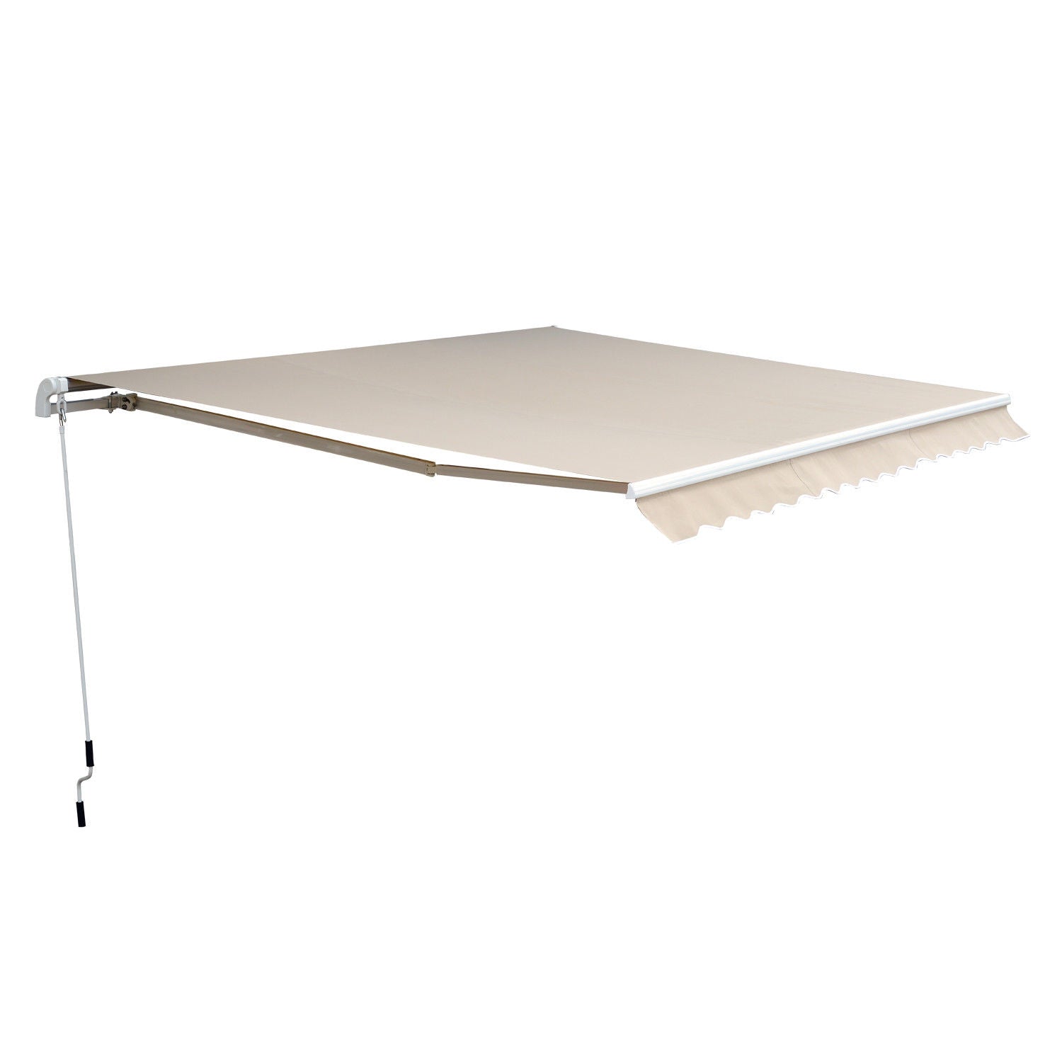 Markise Med Leddelt Arm  Justerbar Klemme  Terrassemarkise            Solbeskyttelse Med Håndsving  Balkonmarkise  Beige