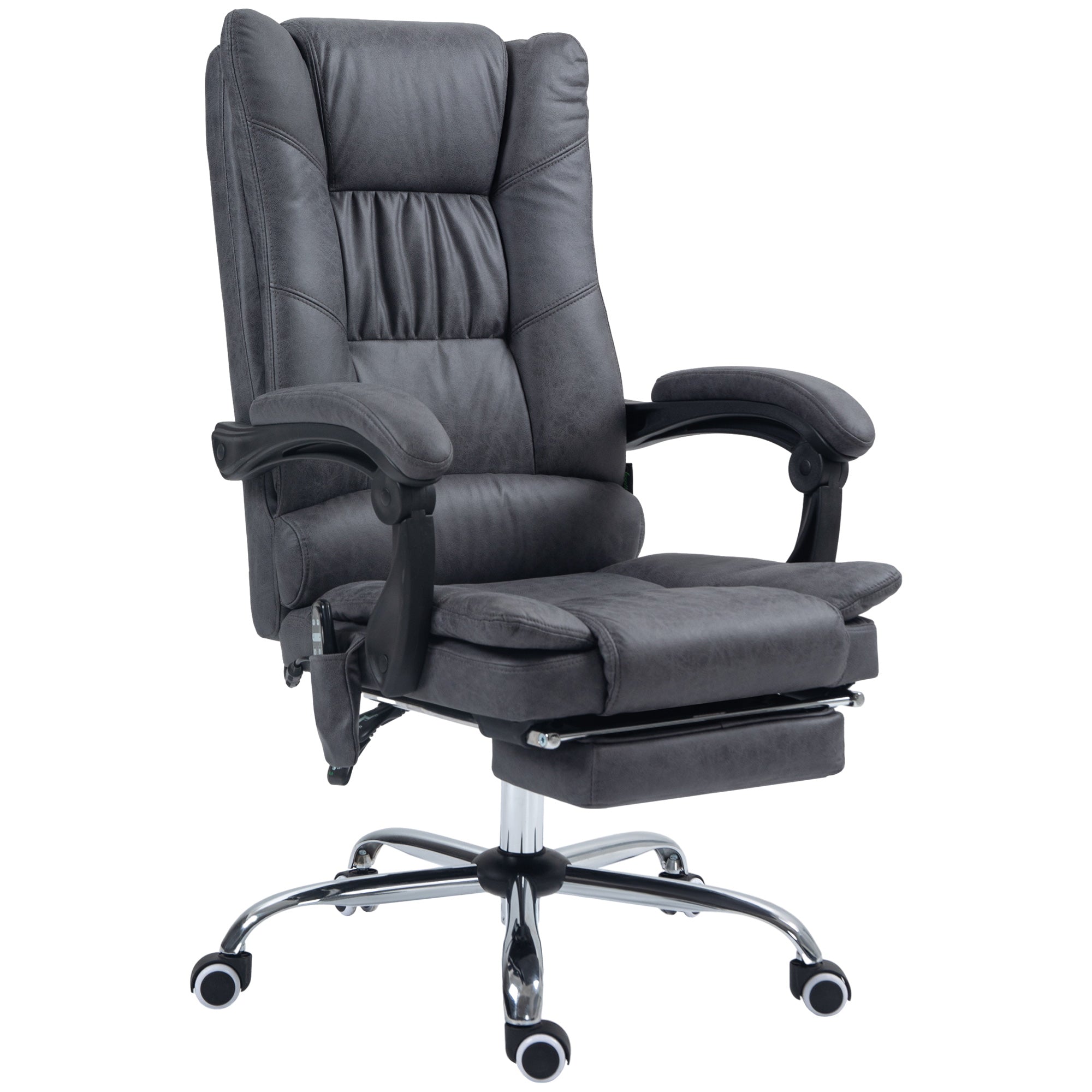 Massagestol Kontorstol Med Massagefunktion  Inklusive Fodstøtte  Højdejusterbar  64 Cm   70 Cm   118 Cm  Sort