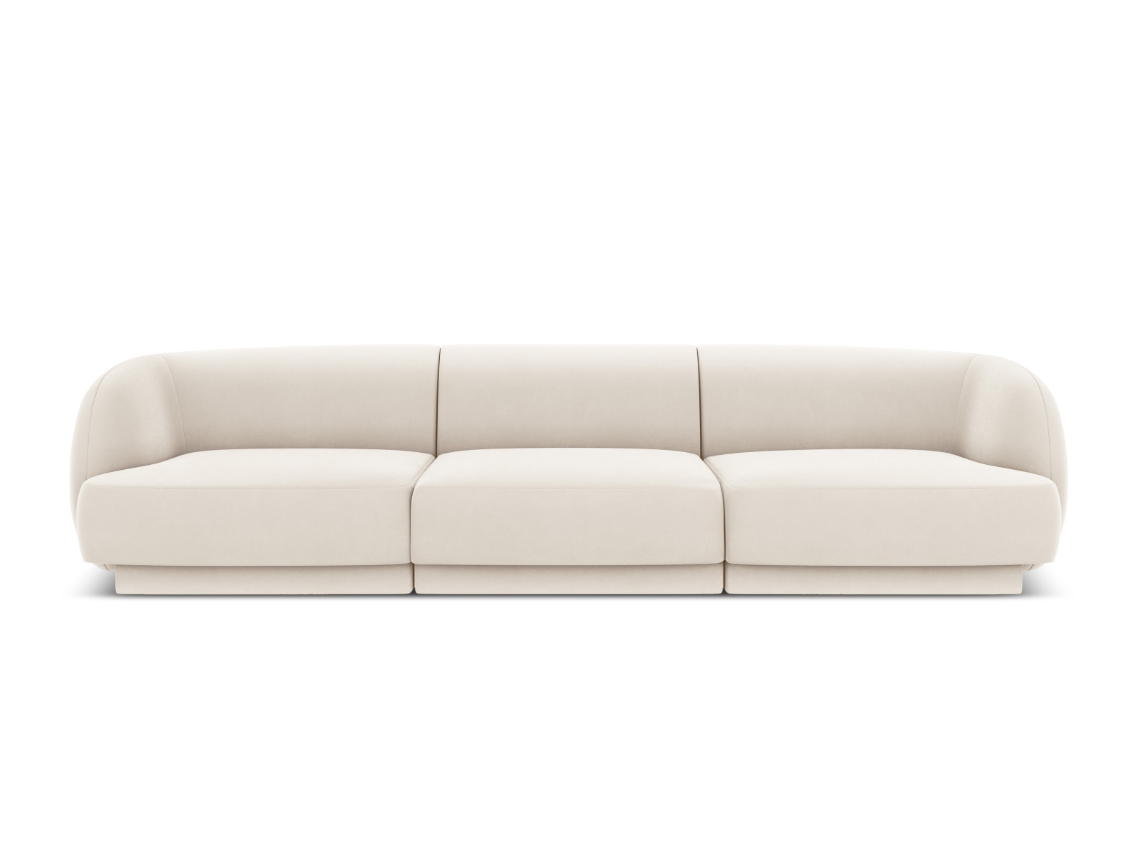 Micadoni Miley Sofa Sæder Beige Fløjl Og Sort Plast