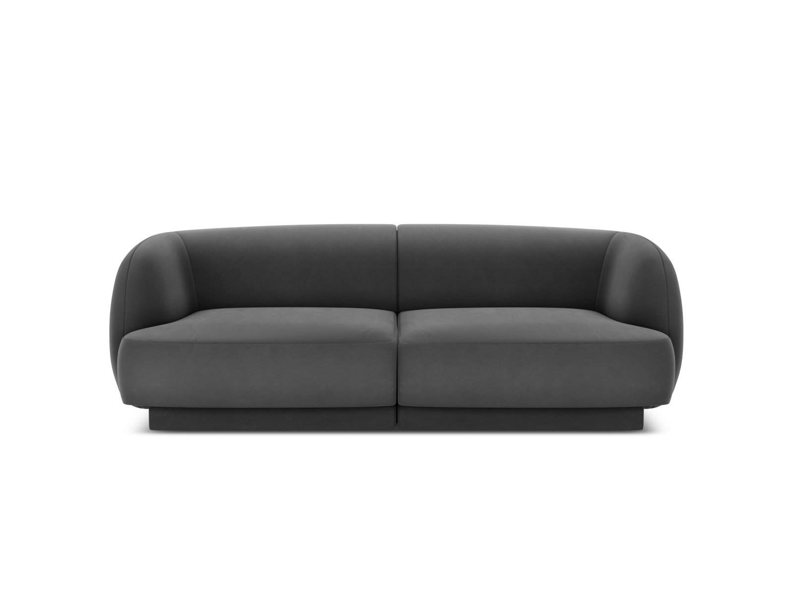 Micadoni Miley Sofa Sæder Grå Fløjl Og Sort Plast