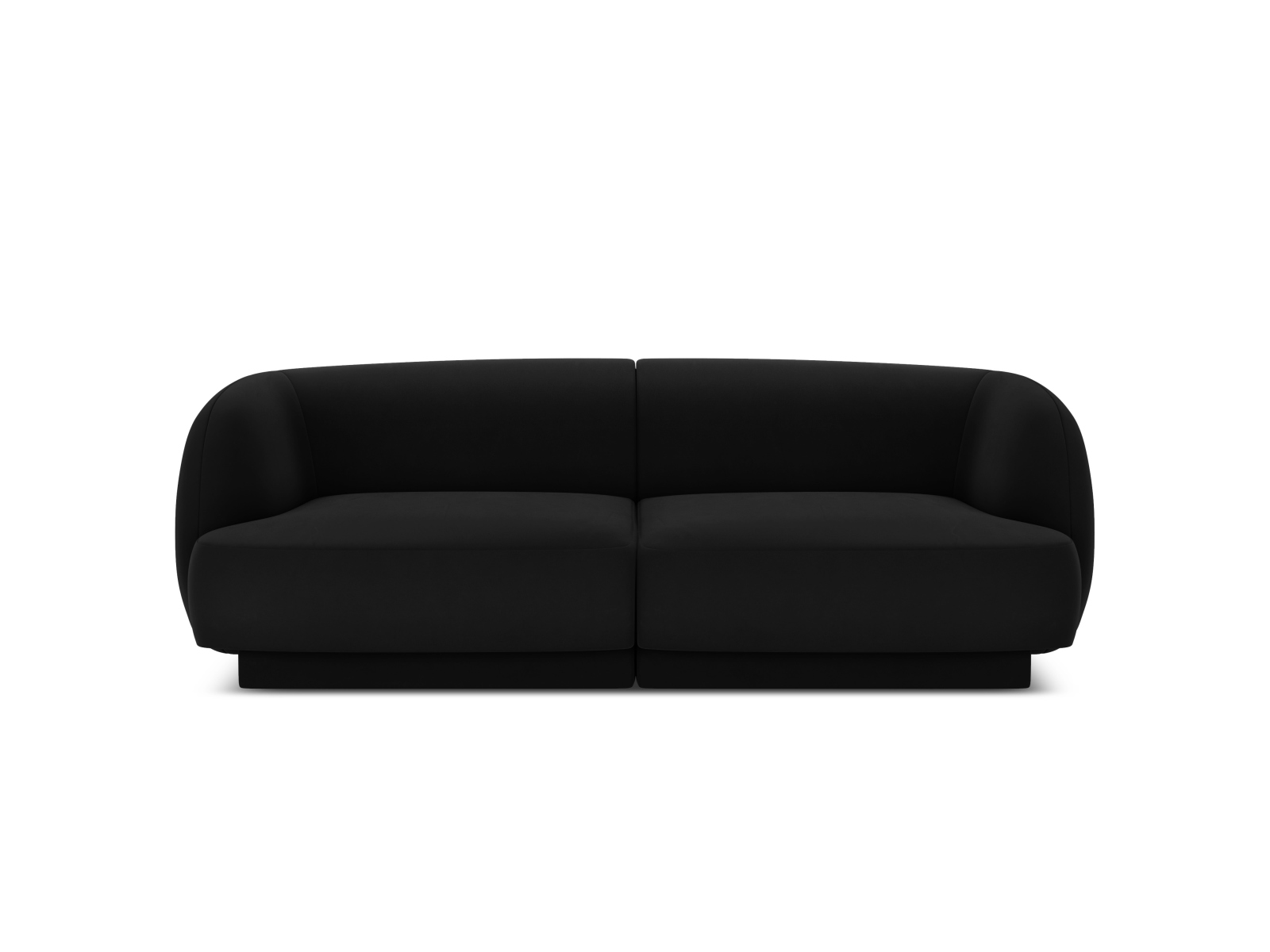 Micadoni Miley Sofa Sæder Sort Fløjl Og Sort Plast
