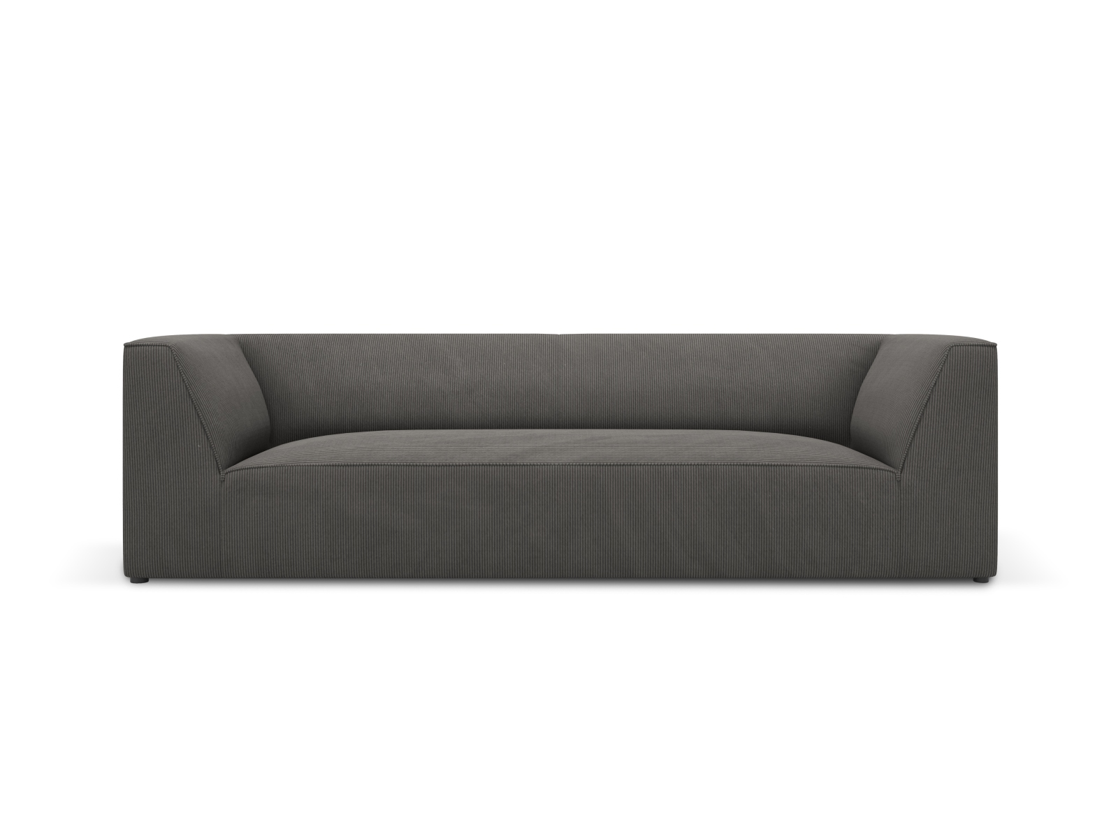 Micadoni Ruby Sofa Sæder Grå Corduroy Fløjl Og Sort Plast