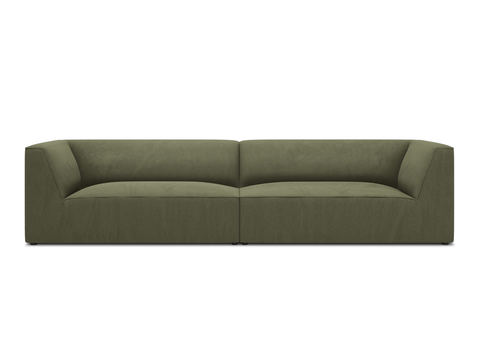 Micadoni Ruby Sofa Sæder Grøn Corduroy Stof Og Sort Plast