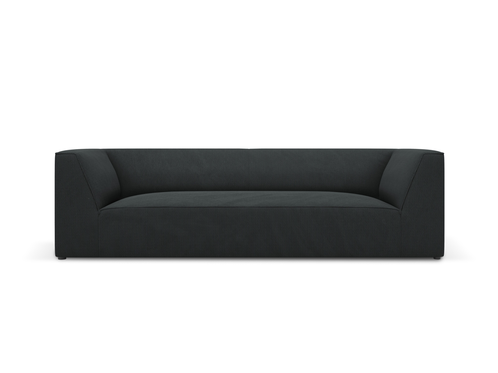Micadoni Ruby Sofa Sæder Sort Corduroy Fløjl Og Sort Plast