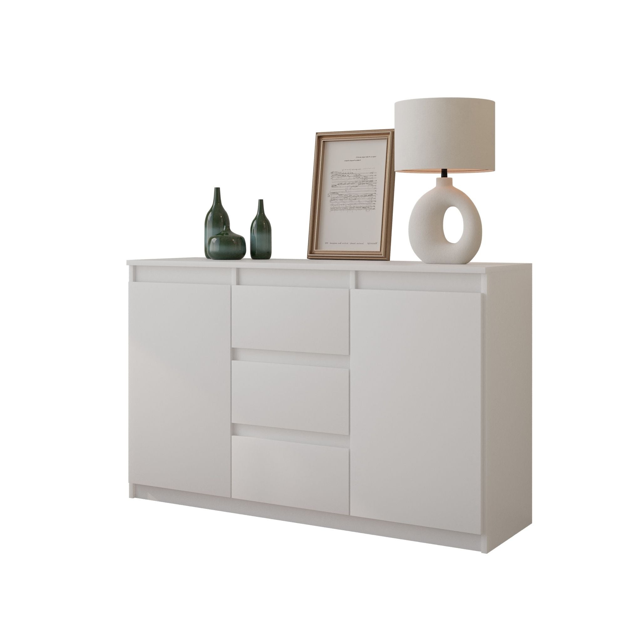 Mikel Kommode Med Skuffer Mat Hvid H75cm B120cm D35cm