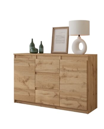 Mikel Kommode Med   Skuffer Naturfarvet H75cm B120cm D35cm