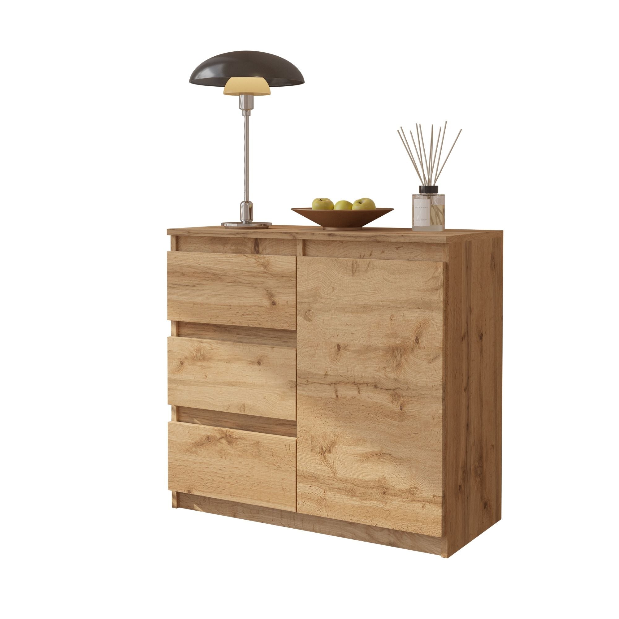 Mikel Kommode Med Skuffer Naturfarvetâ H75cm B80cm D35cm