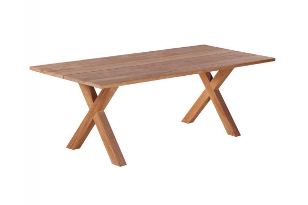 Milo Plankebord 100x240 Cm   Bordben   Teak Kryds