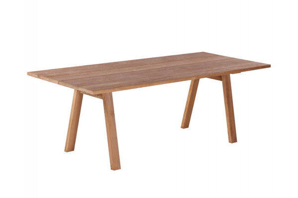 Milo Plankebord 90x200 Cm   Bordben   Teak Skrå