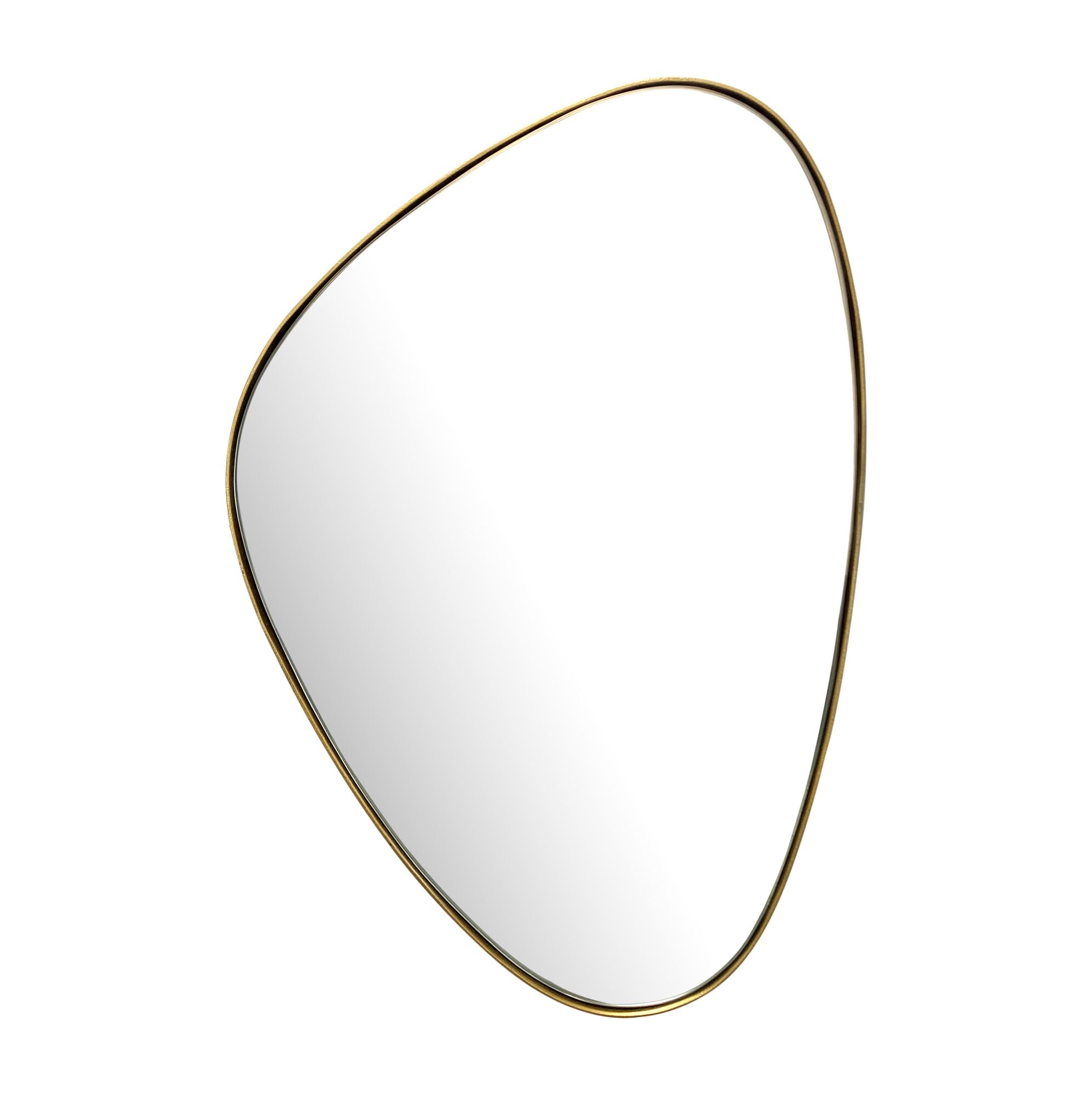Moderne  Asymmetrisk Vægspejl   46x70 Cm Med En Dekorativ Guld Metalramme