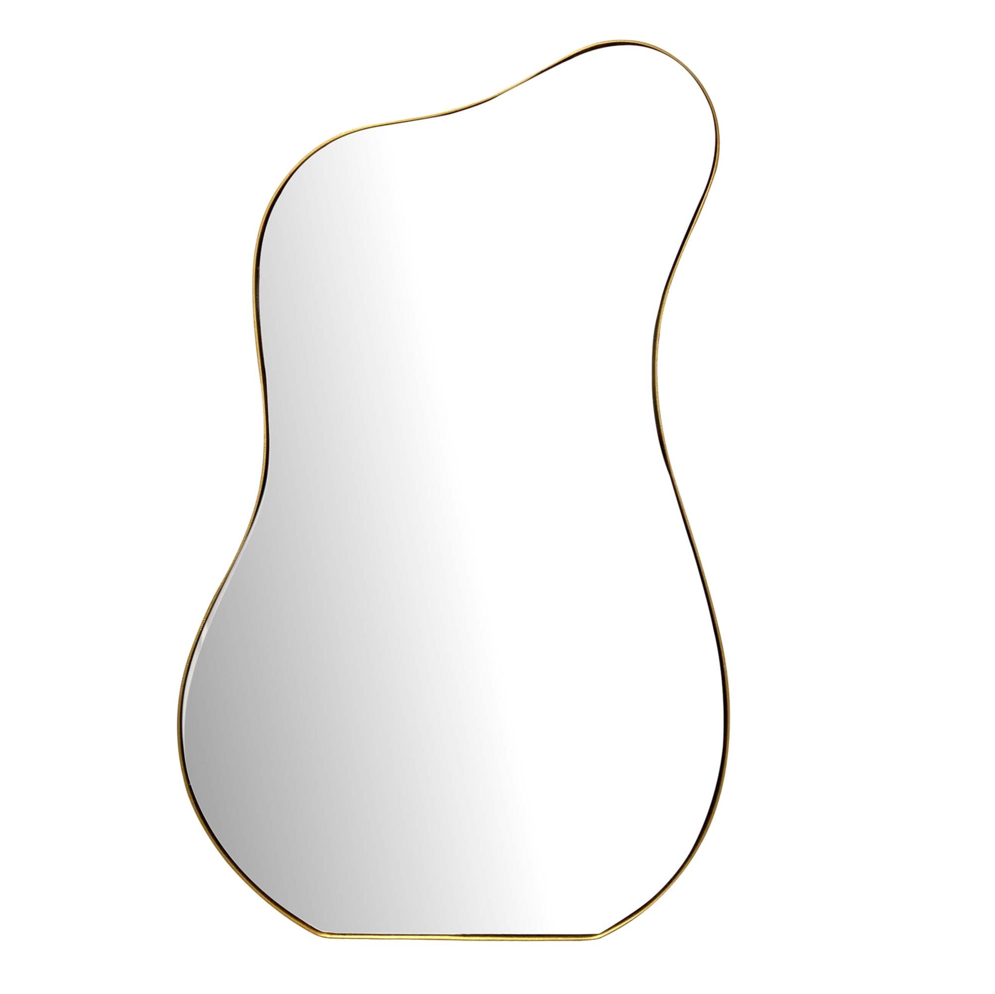 Moderne  Asymmetrisk Vægspejl   60x100 Cm Med En Dekorativ Guld Metalramme