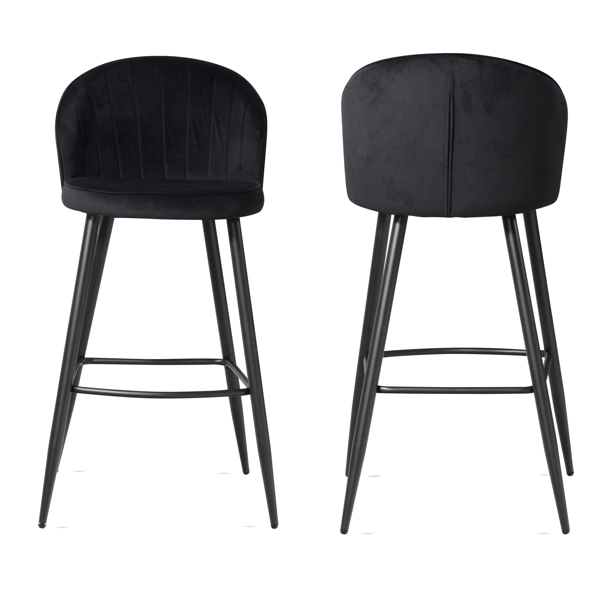 Moderne Barstole   Sort Fløjl Perfekt Til Dit Hjem