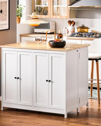 Moderne Køkkenø Med Masser Af Opbevaringsplads  L107xb76xh92 Cm  Hvid