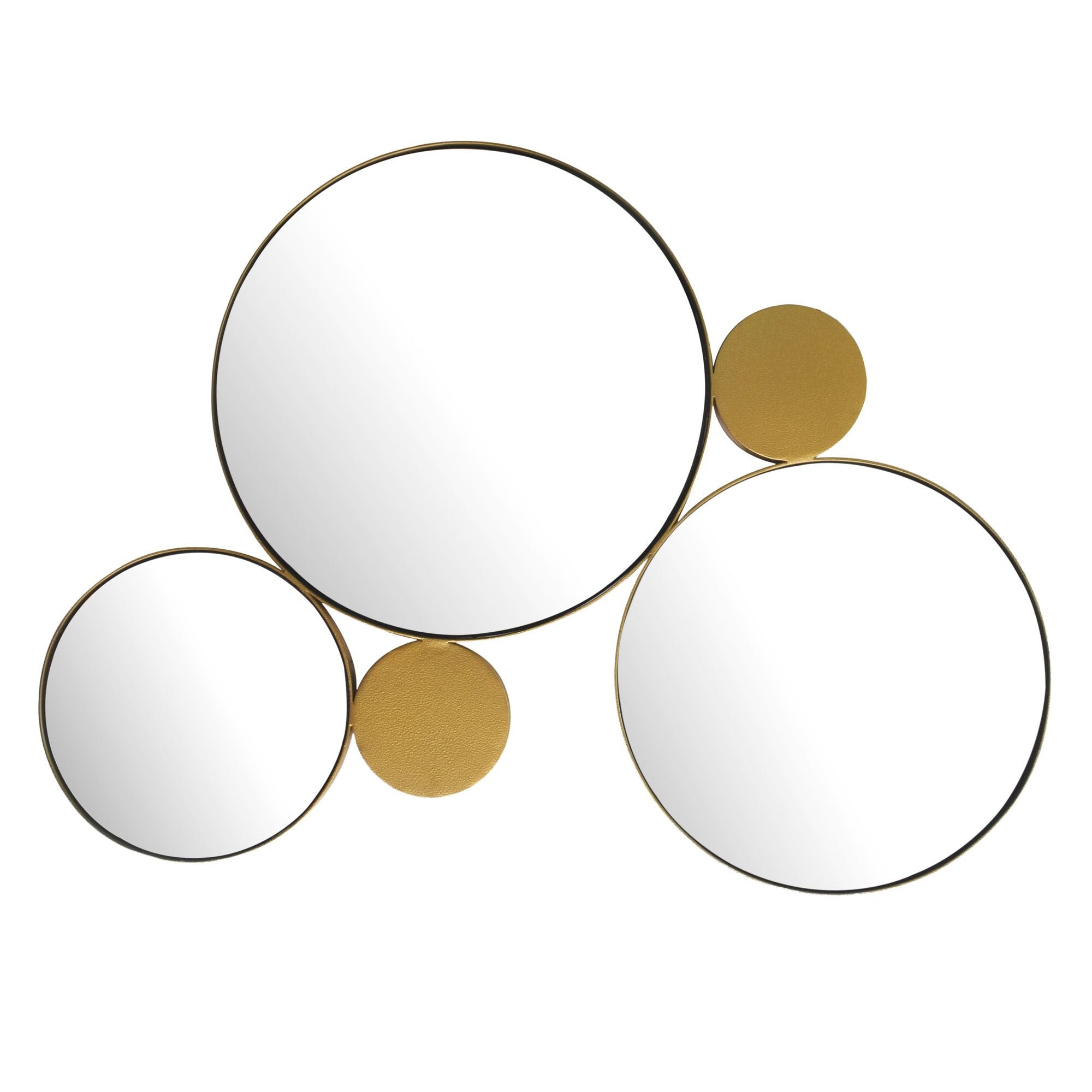 Moderne  Rundt Vægspejl   60x80 Cm Med En Dekorativ Guld Metalramme