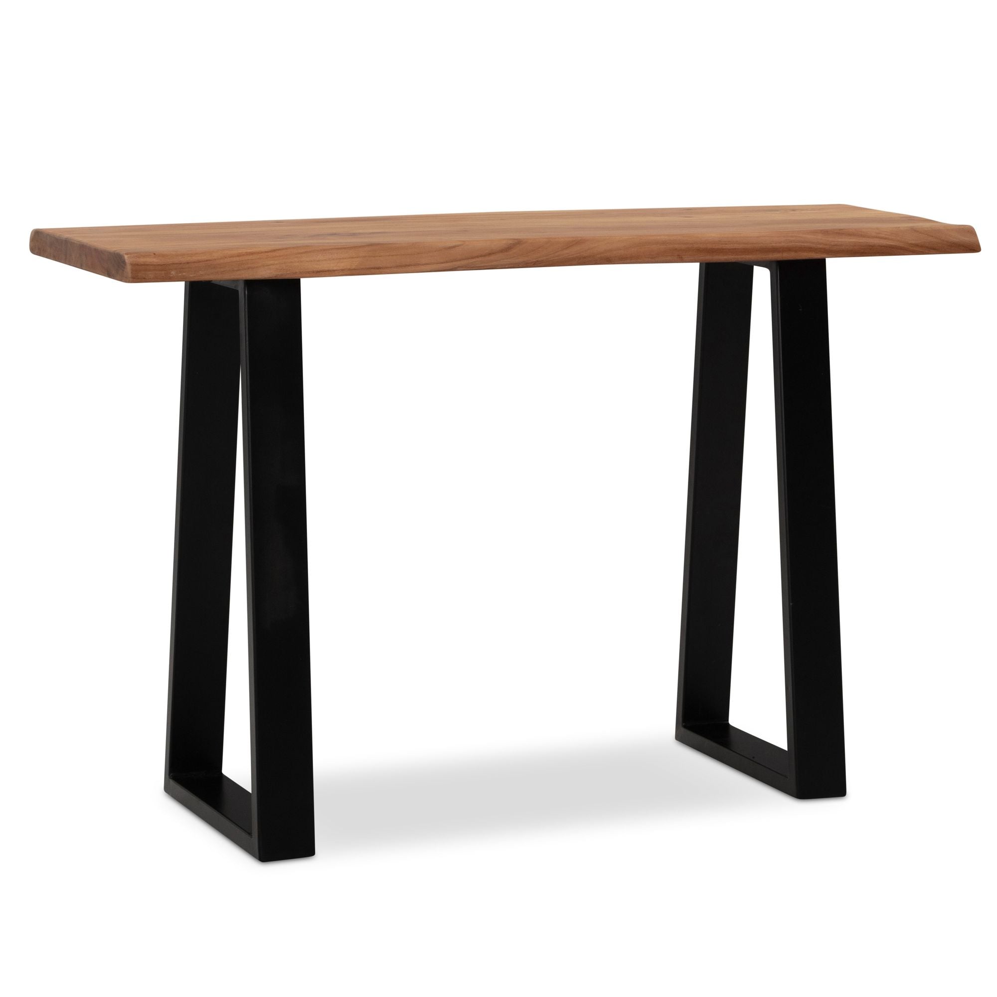 Moderne Skrivebord   Massivt Akacietræ Med Unikke Trækantenben Håndlavet Design  118x41x76   Cm