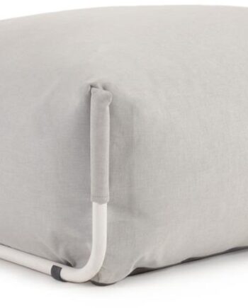 Modulpuf Kave Home Square   Udendørs Grå Stof Og Aluminiumsramme 101ã 101ã 35 Cm